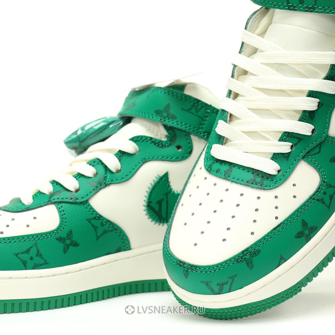 Louis Vuitton LV x Nike Air Force 1 Mid "White Green" 1A9V-GN38 Sneakers