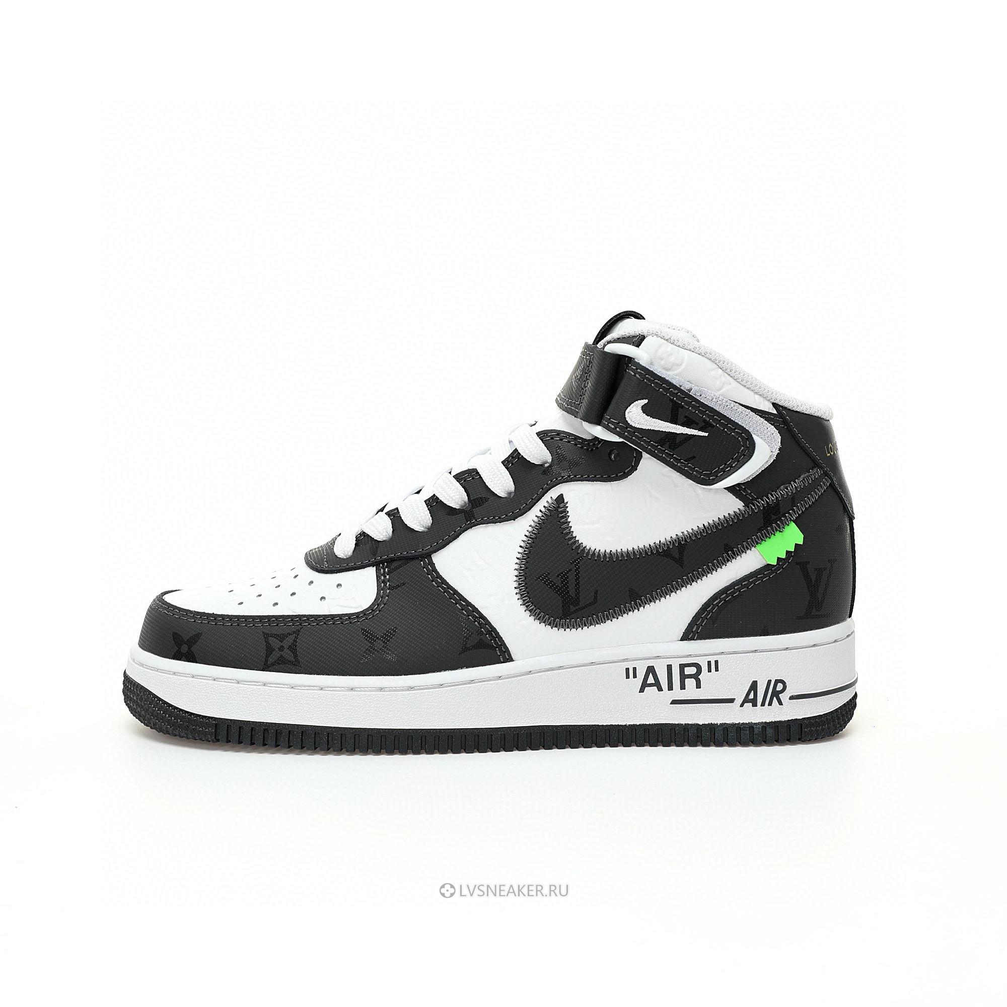 Louis Vuitton LV x Nike Air Force 1 Mid "White Black" 1A9V-BK39 Sneakers