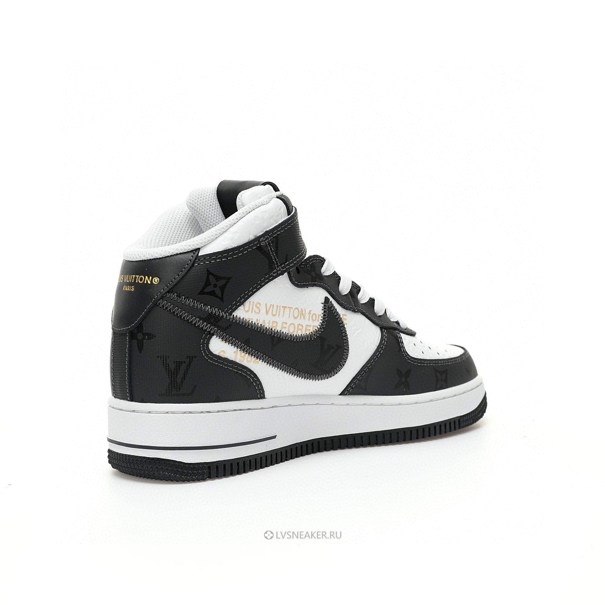 Louis Vuitton LV x Nike Air Force 1 Mid "White Black" 1A9V-BK39 Sneakers