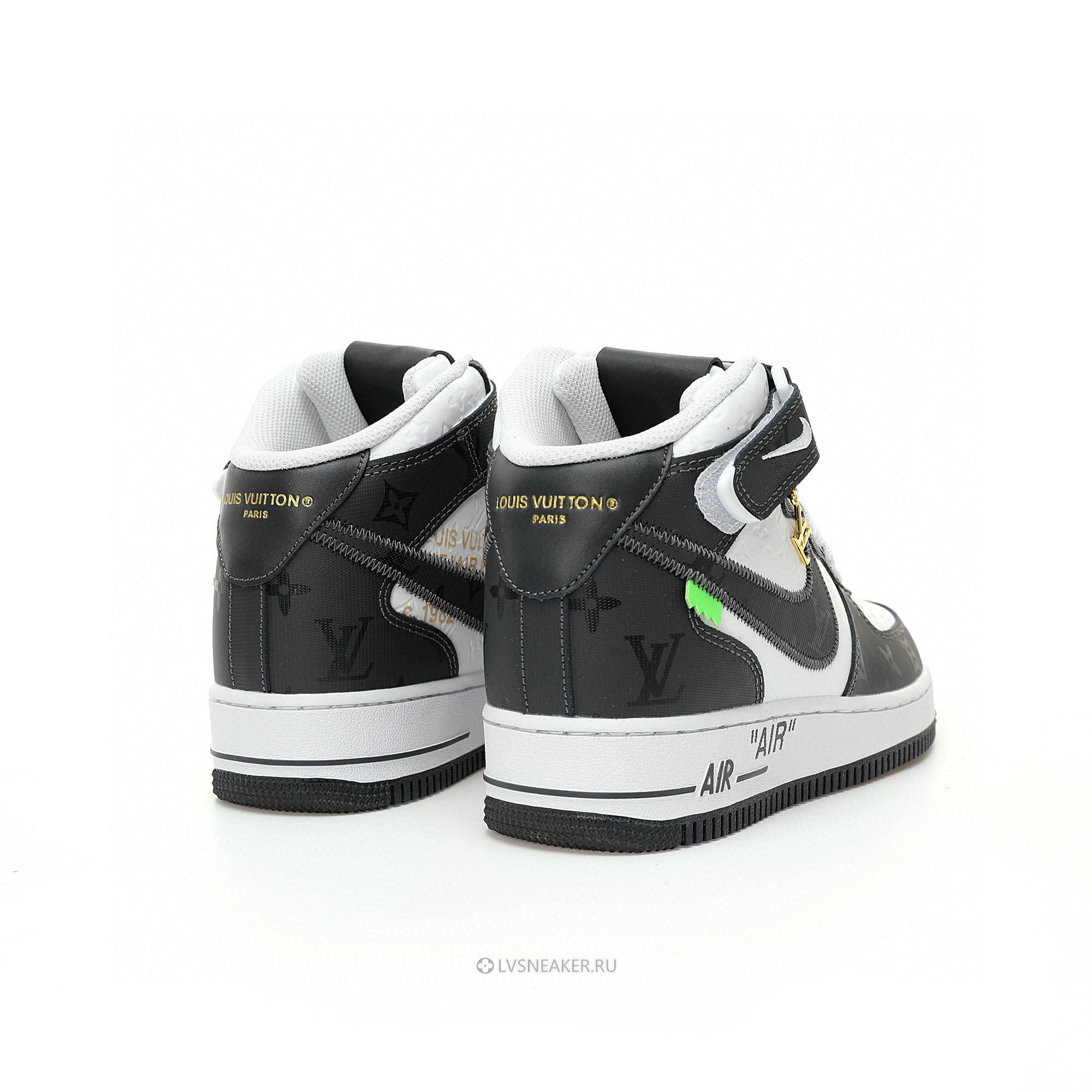 Louis Vuitton LV x Nike Air Force 1 Mid "White Black" 1A9V-BK39 Sneakers