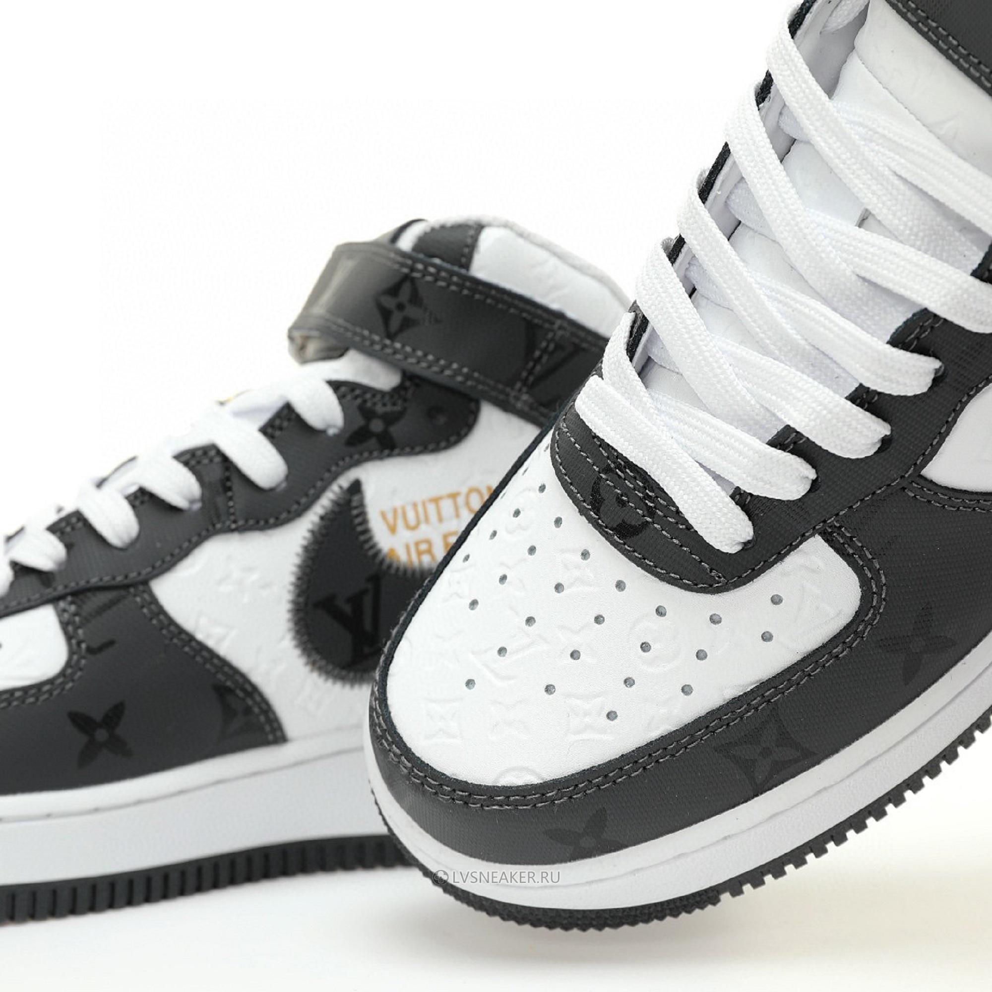 Louis Vuitton LV x Nike Air Force 1 Mid "White Black" 1A9V-BK39 Sneakers