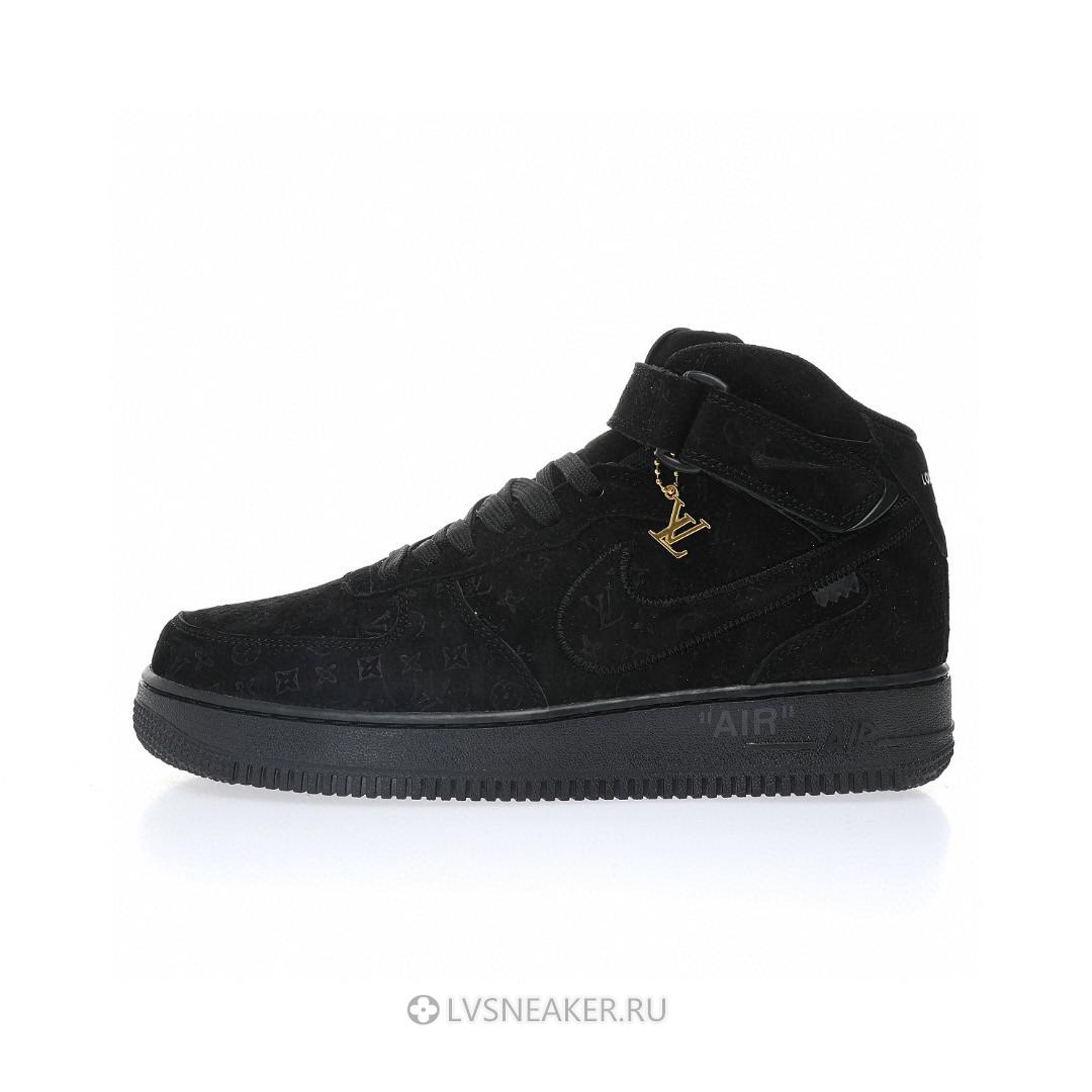 Louis Vuitton LV x Nike Air Force 1 Mid "Triple Black" 1A9V-BK40 Sneakers