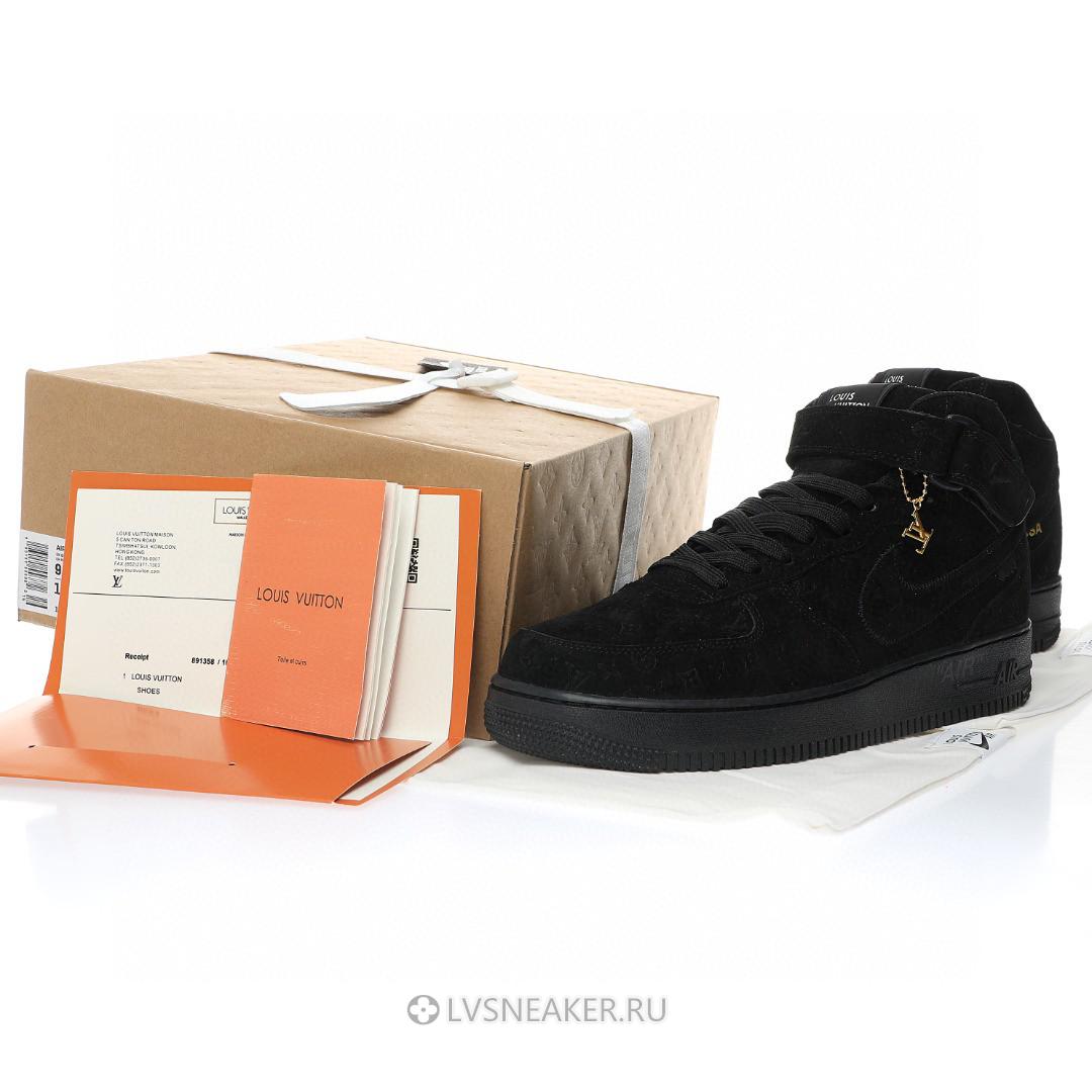 Louis Vuitton LV x Nike Air Force 1 Mid "Triple Black" 1A9V-BK40 Sneakers