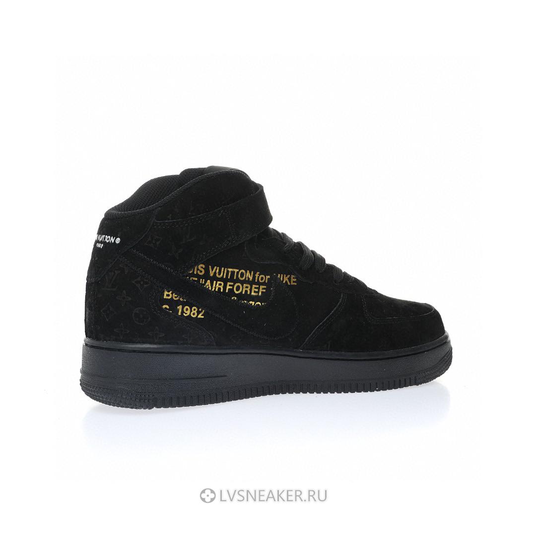 Louis Vuitton LV x Nike Air Force 1 Mid "Triple Black" 1A9V-BK40 Sneakers