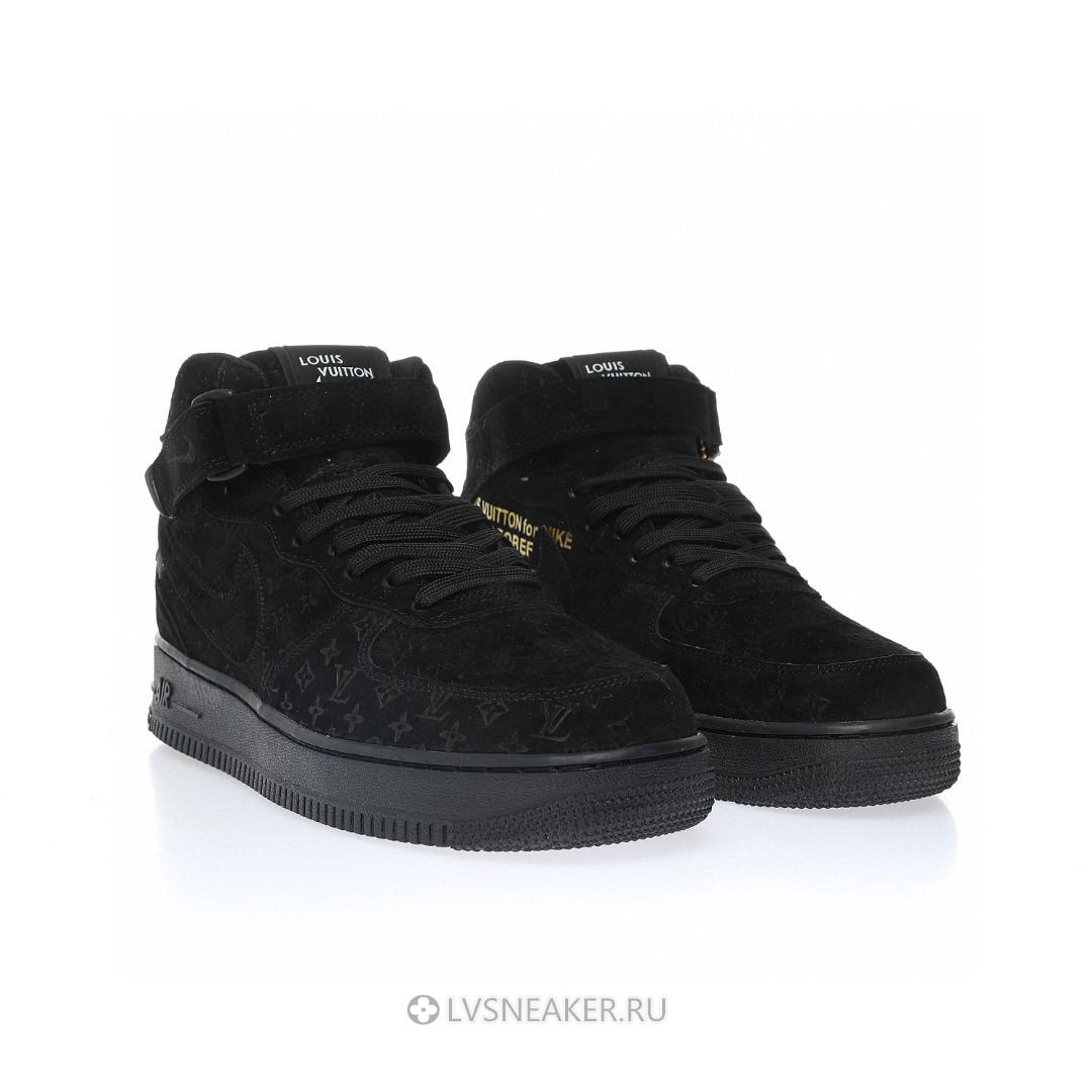 Louis Vuitton LV x Nike Air Force 1 Mid "Triple Black" 1A9V-BK40 Sneakers