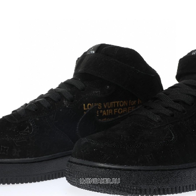 Louis Vuitton LV x Nike Air Force 1 Mid "Triple Black" 1A9V-BK40 Sneakers