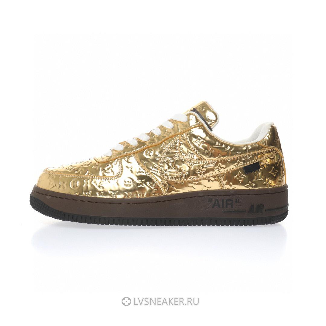 Louis Vuitton LV x Nike Air Force 1 Low By Virgil Abloh "Metallic Gold" 1A9VG3 Sneakers