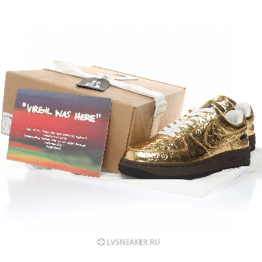 Louis Vuitton LV x Nike Air Force 1 Low By Virgil Abloh "Metallic Gold" 1A9VG3 Sneakers