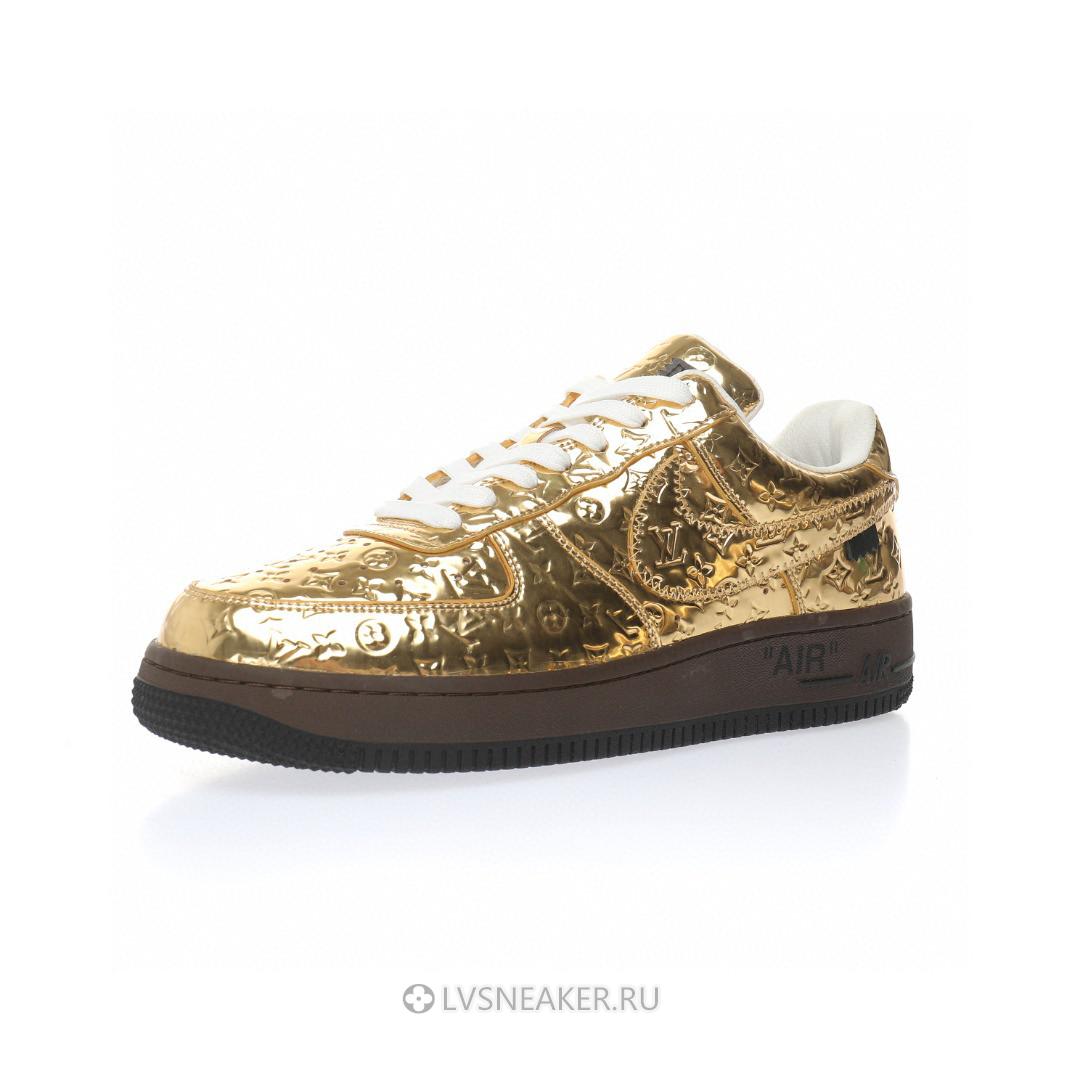 Louis Vuitton LV x Nike Air Force 1 Low By Virgil Abloh "Metallic Gold" 1A9VG3 Sneakers