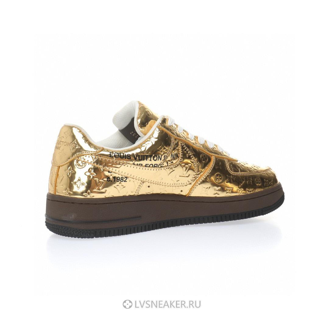Louis Vuitton LV x Nike Air Force 1 Low By Virgil Abloh "Metallic Gold" 1A9VG3 Sneakers