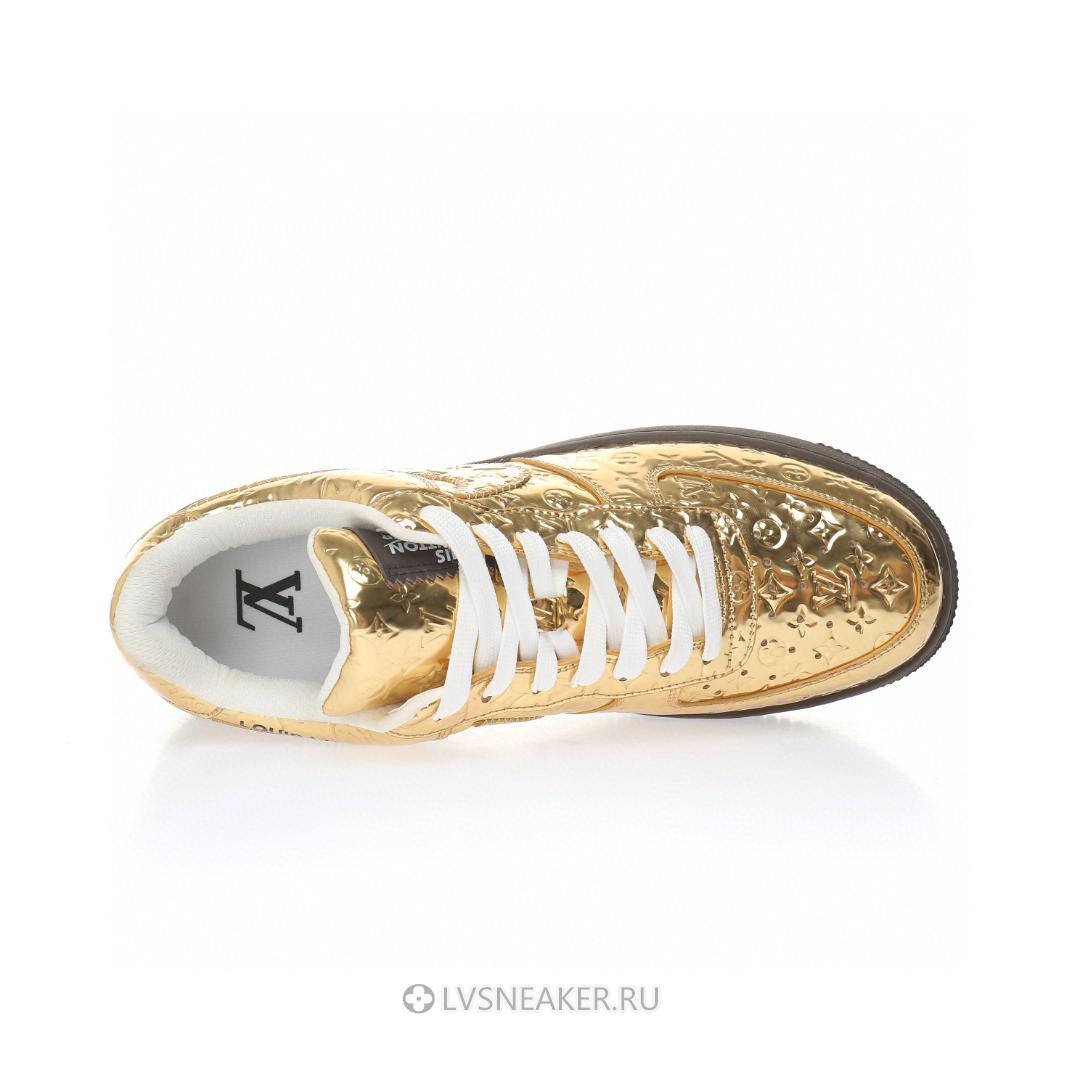 Louis Vuitton LV x Nike Air Force 1 Low By Virgil Abloh "Metallic Gold" 1A9VG3 Sneakers