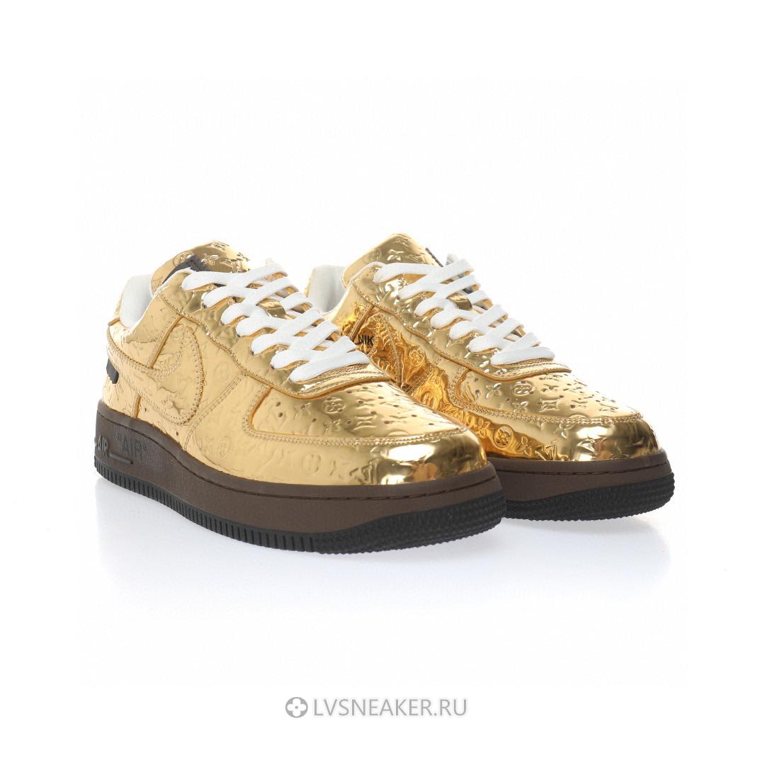 Louis Vuitton LV x Nike Air Force 1 Low By Virgil Abloh "Metallic Gold" 1A9VG3 Sneakers