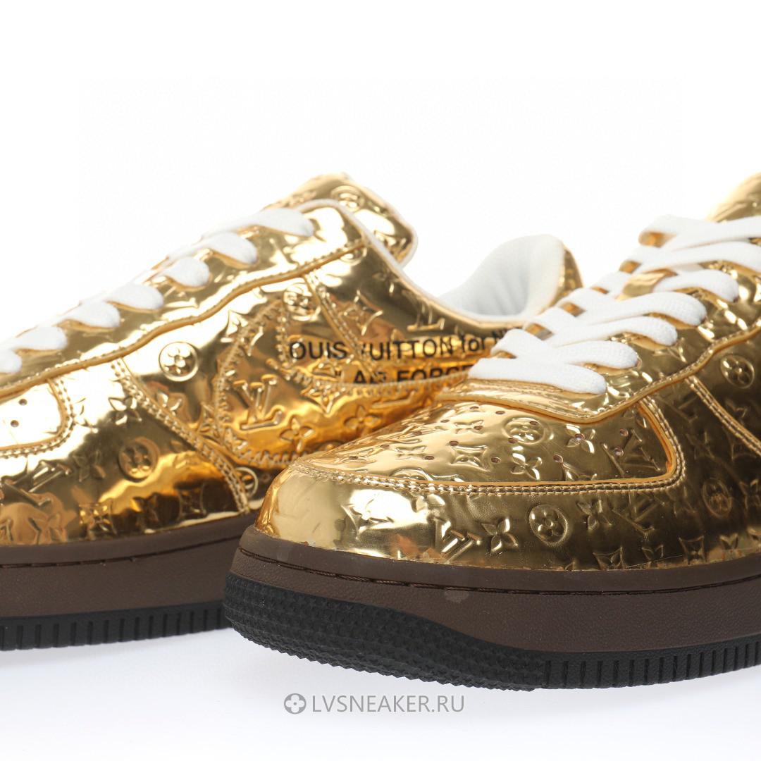 Louis Vuitton LV x Nike Air Force 1 Low By Virgil Abloh "Metallic Gold" 1A9VG3 Sneakers