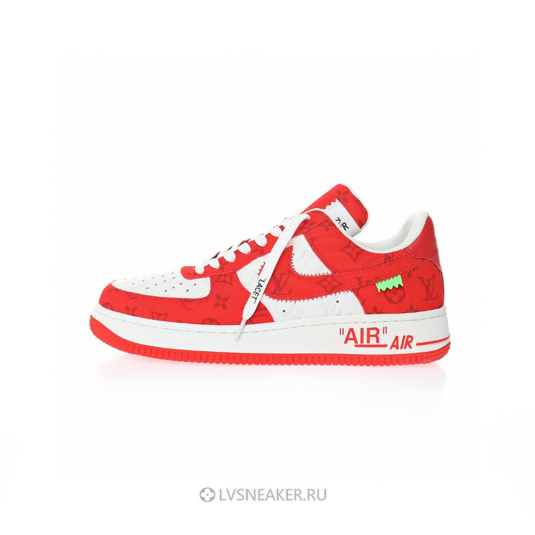 Louis Vuitton LV x Nike Air Force 1 Low By Virgil Abloh "Denim Red White" 1A9VA9-2 Sneakers