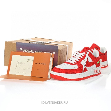 Louis Vuitton LV x Nike Air Force 1 Low By Virgil Abloh "Denim Red White" 1A9VA9-2 Sneakers