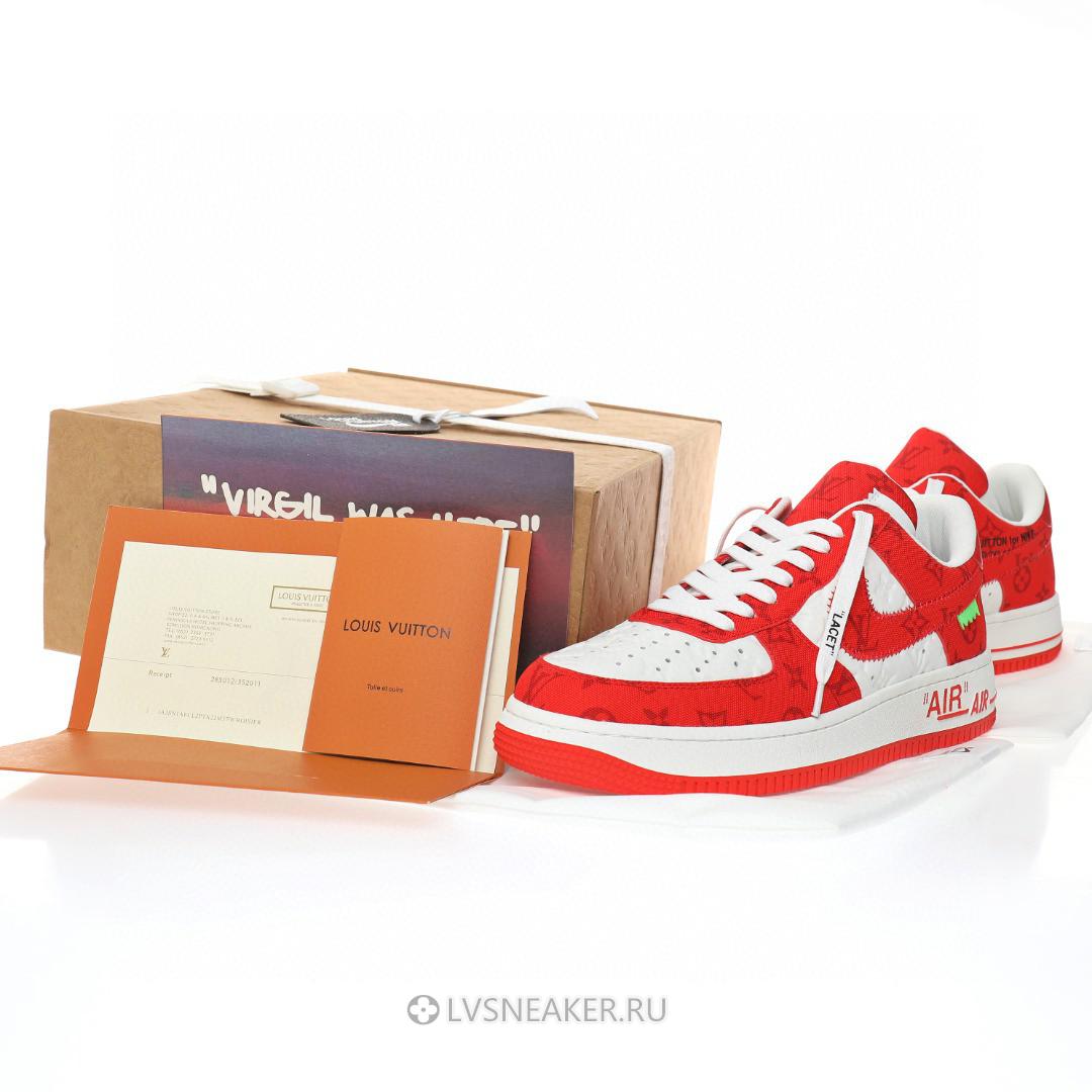 Louis Vuitton LV x Nike Air Force 1 Low By Virgil Abloh "Denim Red White" 1A9VA9-2 Sneakers