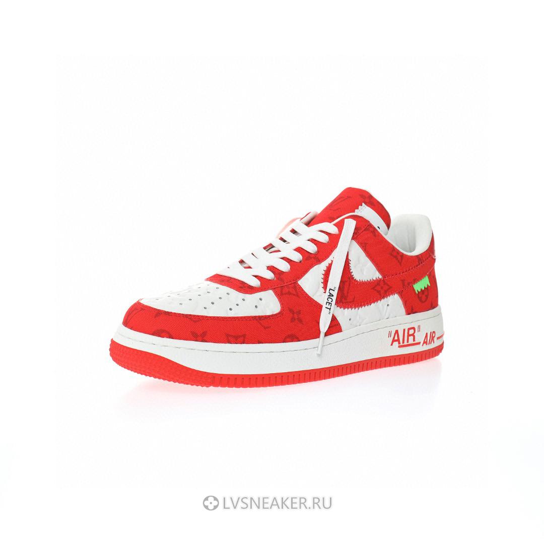 Louis Vuitton LV x Nike Air Force 1 Low By Virgil Abloh "Denim Red White" 1A9VA9-2 Sneakers
