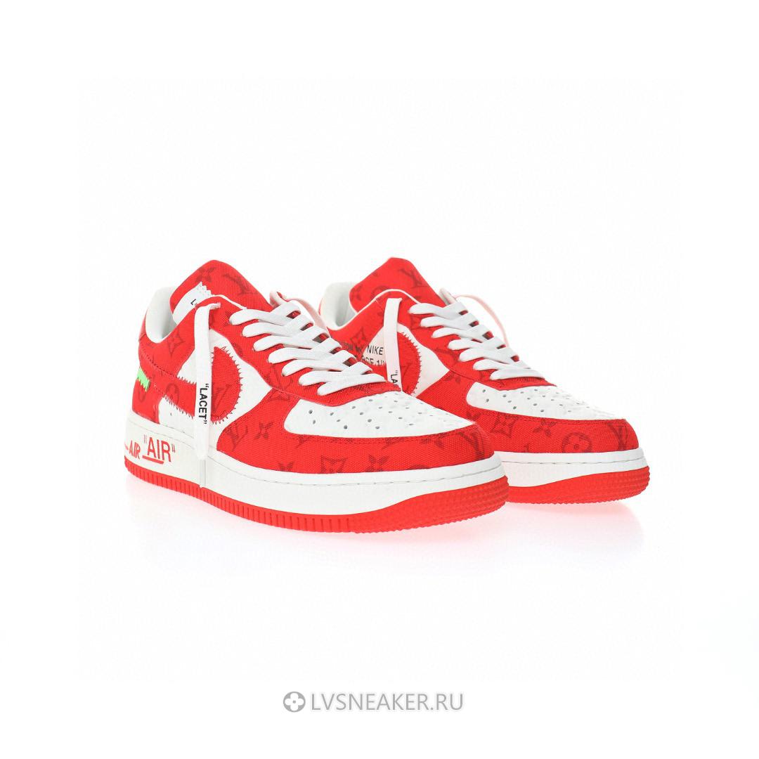 Louis Vuitton LV x Nike Air Force 1 Low By Virgil Abloh "Denim Red White" 1A9VA9-2 Sneakers
