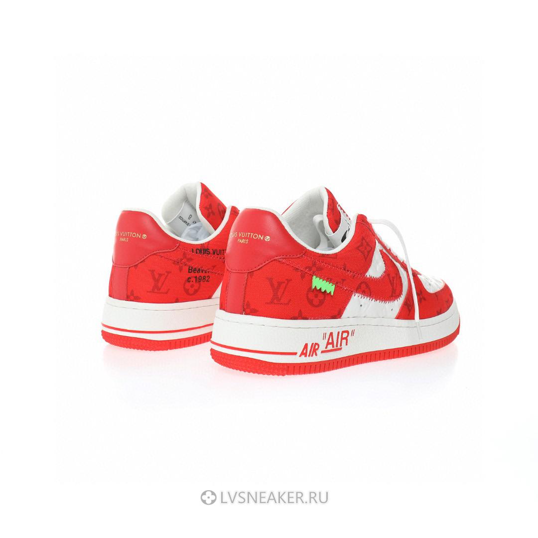 Louis Vuitton LV x Nike Air Force 1 Low By Virgil Abloh "Denim Red White" 1A9VA9-2 Sneakers
