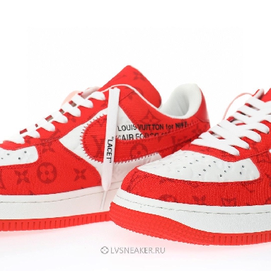 Louis Vuitton LV x Nike Air Force 1 Low By Virgil Abloh "Denim Red White" 1A9VA9-2 Sneakers