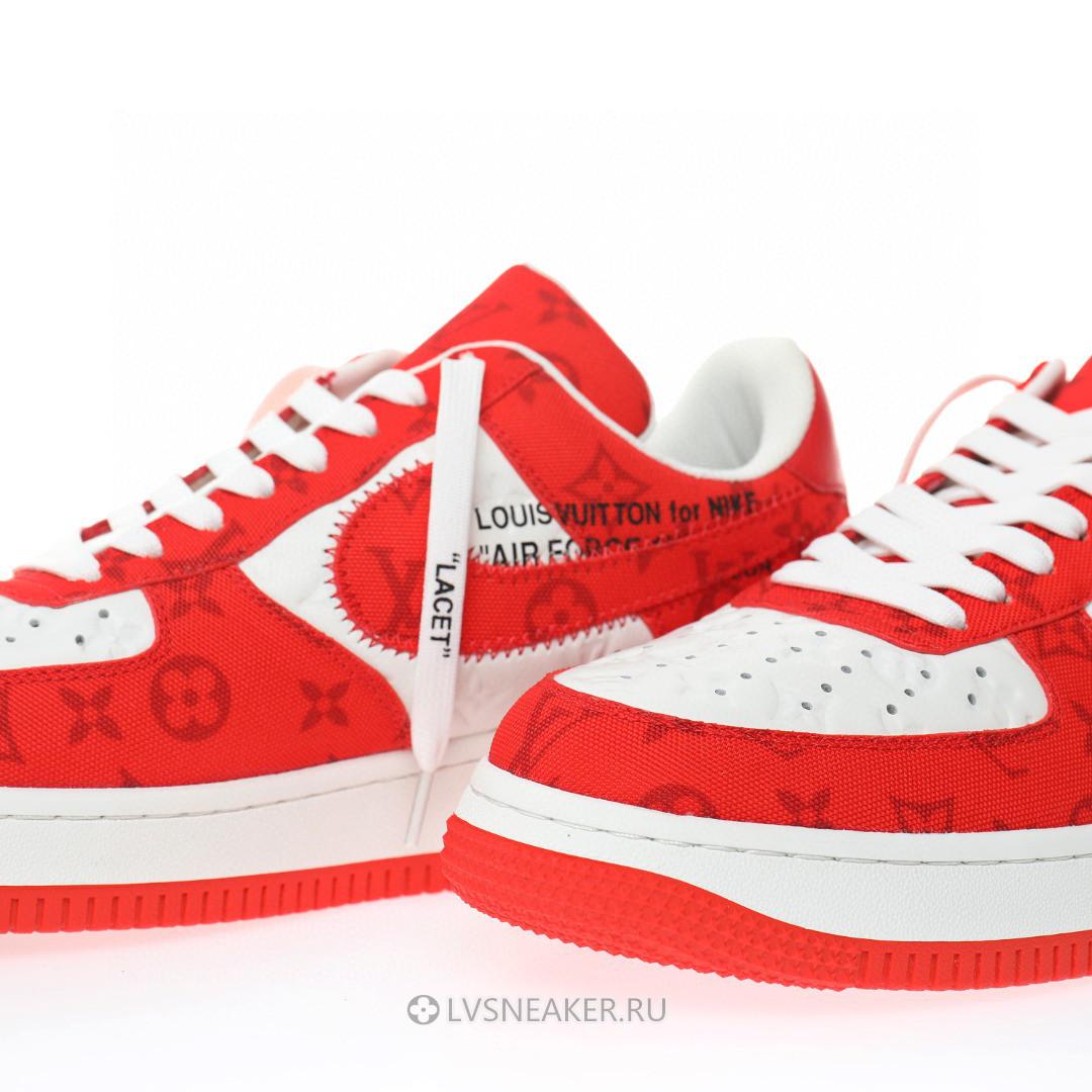 Louis Vuitton LV x Nike Air Force 1 Low By Virgil Abloh "Denim Red White" 1A9VA9-2 Sneakers