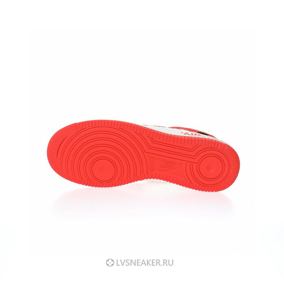 Louis Vuitton LV x Nike Air Force 1 Low By Virgil Abloh "Denim Red White" 1A9VA9-2 Sneakers