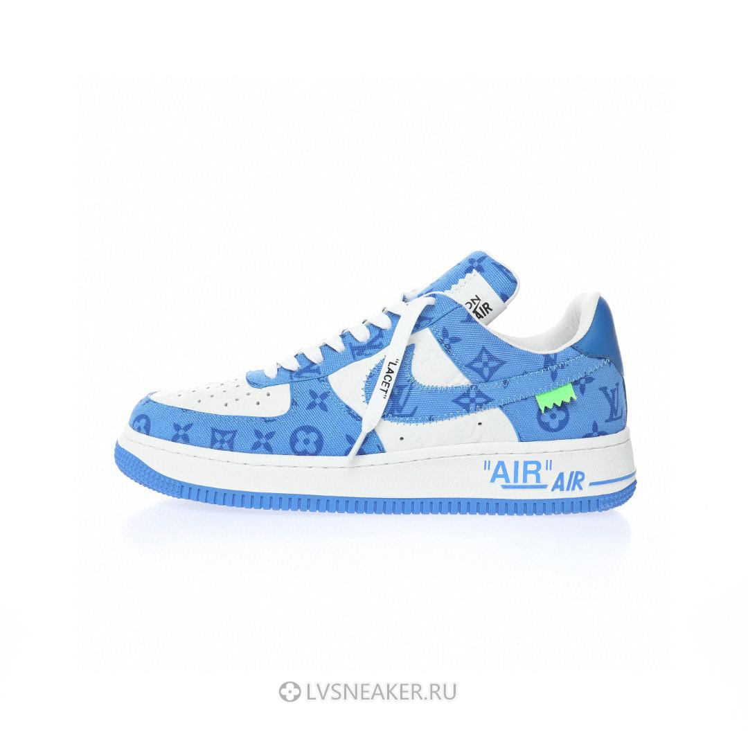 Louis Vuitton LV x Nike Air Force 1 Low By Virgil Abloh "Denim Royal White" 1A9VAS-2 Sneakers