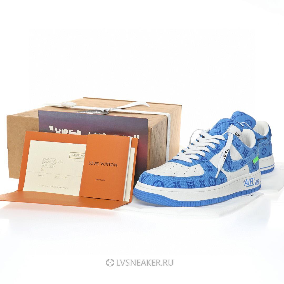 Louis Vuitton LV x Nike Air Force 1 Low By Virgil Abloh "Denim Royal White" 1A9VAS-2 Sneakers