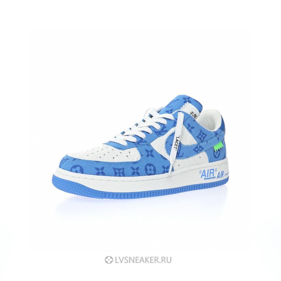 Louis Vuitton LV x Nike Air Force 1 Low By Virgil Abloh "Denim Royal White" 1A9VAS-2 Sneakers