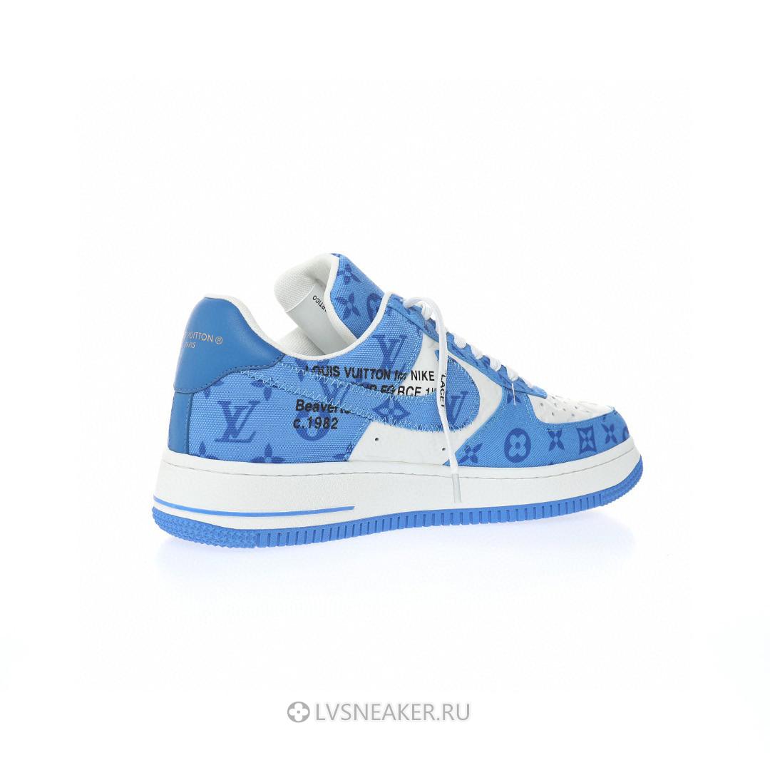 Louis Vuitton LV x Nike Air Force 1 Low By Virgil Abloh "Denim Royal White" 1A9VAS-2 Sneakers