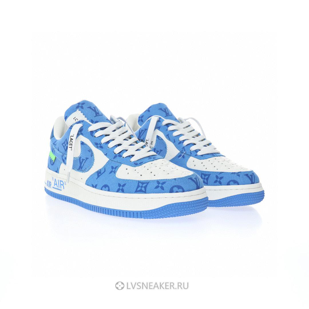 Louis Vuitton LV x Nike Air Force 1 Low By Virgil Abloh "Denim Royal White" 1A9VAS-2 Sneakers