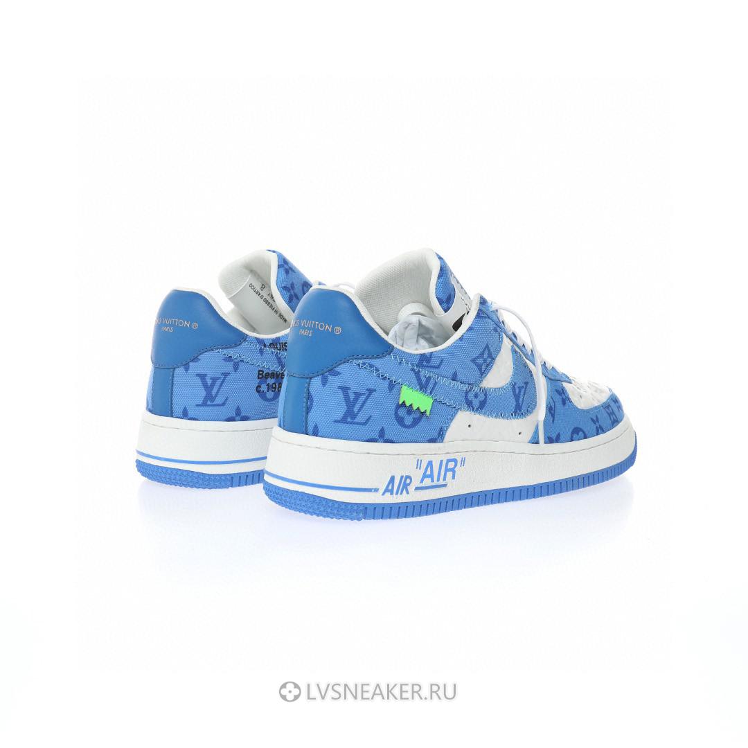 Louis Vuitton LV x Nike Air Force 1 Low By Virgil Abloh "Denim Royal White" 1A9VAS-2 Sneakers