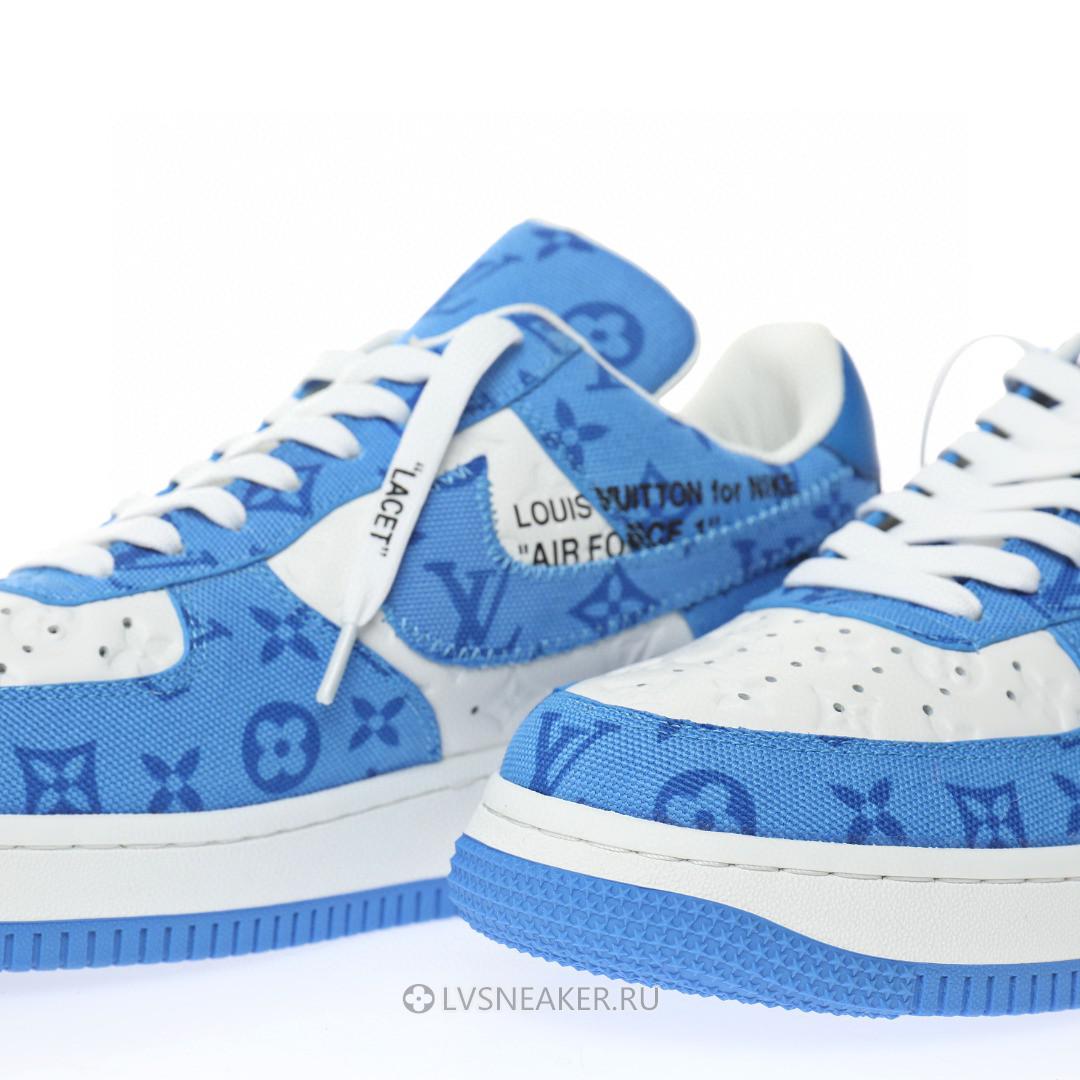 Louis Vuitton LV x Nike Air Force 1 Low By Virgil Abloh "Denim Royal White" 1A9VAS-2 Sneakers