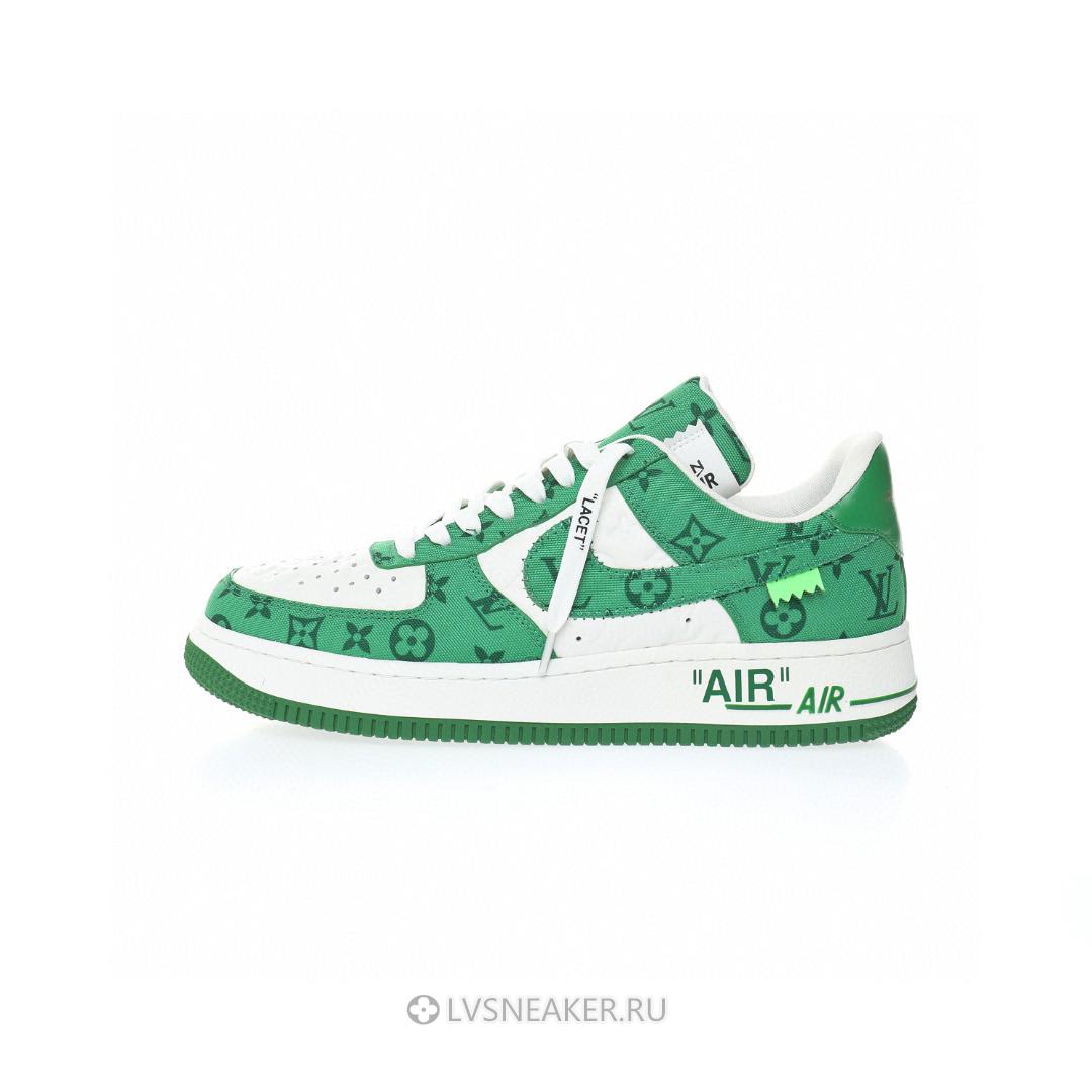 Louis Vuitton LV x Nike Air Force 1 Low By Virgil Abloh "Denim Green White" 1A9V9U-2 Sneakers