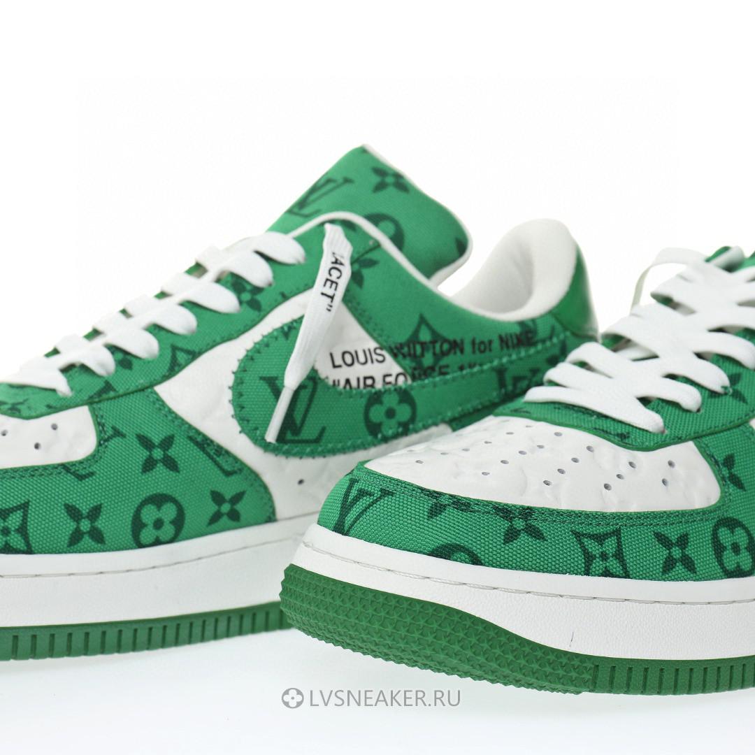 Louis Vuitton LV x Nike Air Force 1 Low By Virgil Abloh "Denim Green White" 1A9V9U-2 Sneakers