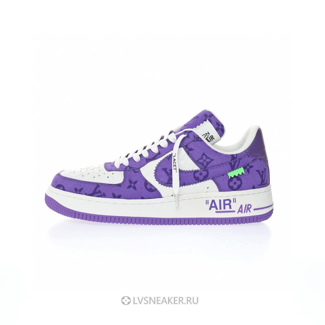 Louis Vuitton LV x Nike Air Force 1 Low By Virgil Abloh "Denim Purple White" 1A9V-PE47 Sneakers