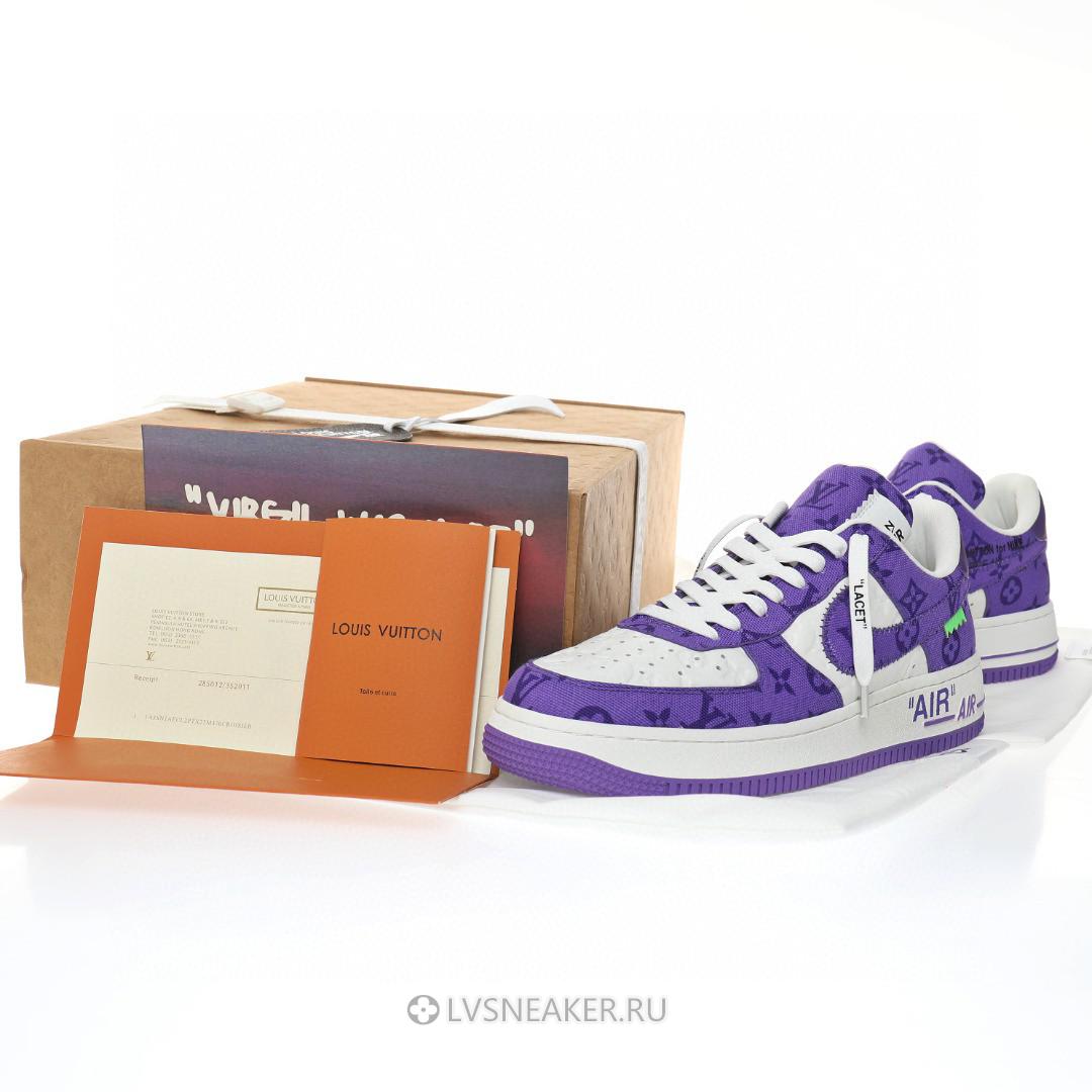 Louis Vuitton LV x Nike Air Force 1 Low By Virgil Abloh "Denim Purple White" 1A9V-PE47 Sneakers