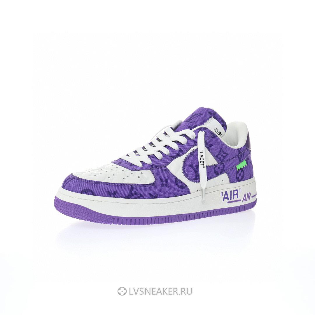 Louis Vuitton LV x Nike Air Force 1 Low By Virgil Abloh "Denim Purple White" 1A9V-PE47 Sneakers
