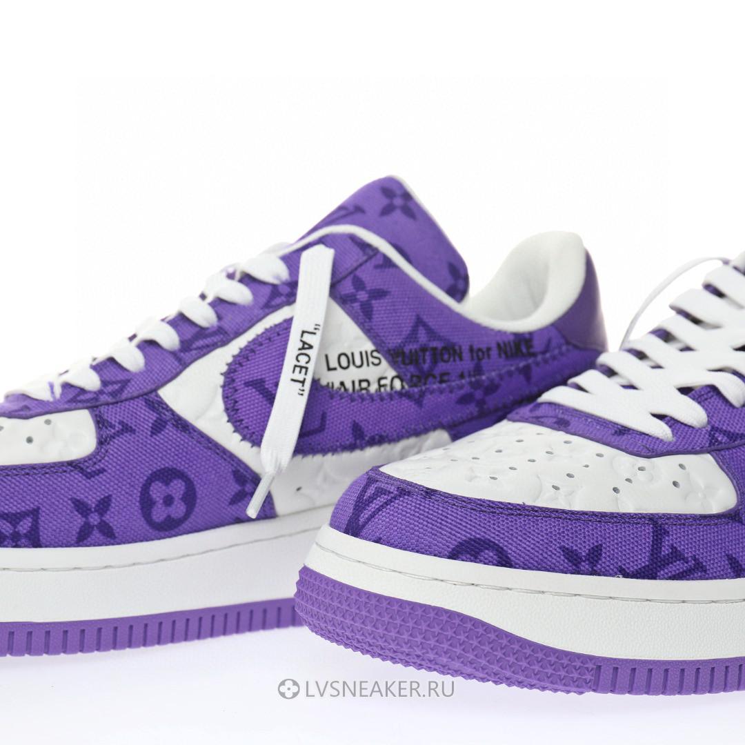 Louis Vuitton LV x Nike Air Force 1 Low By Virgil Abloh "Denim Purple White" 1A9V-PE47 Sneakers