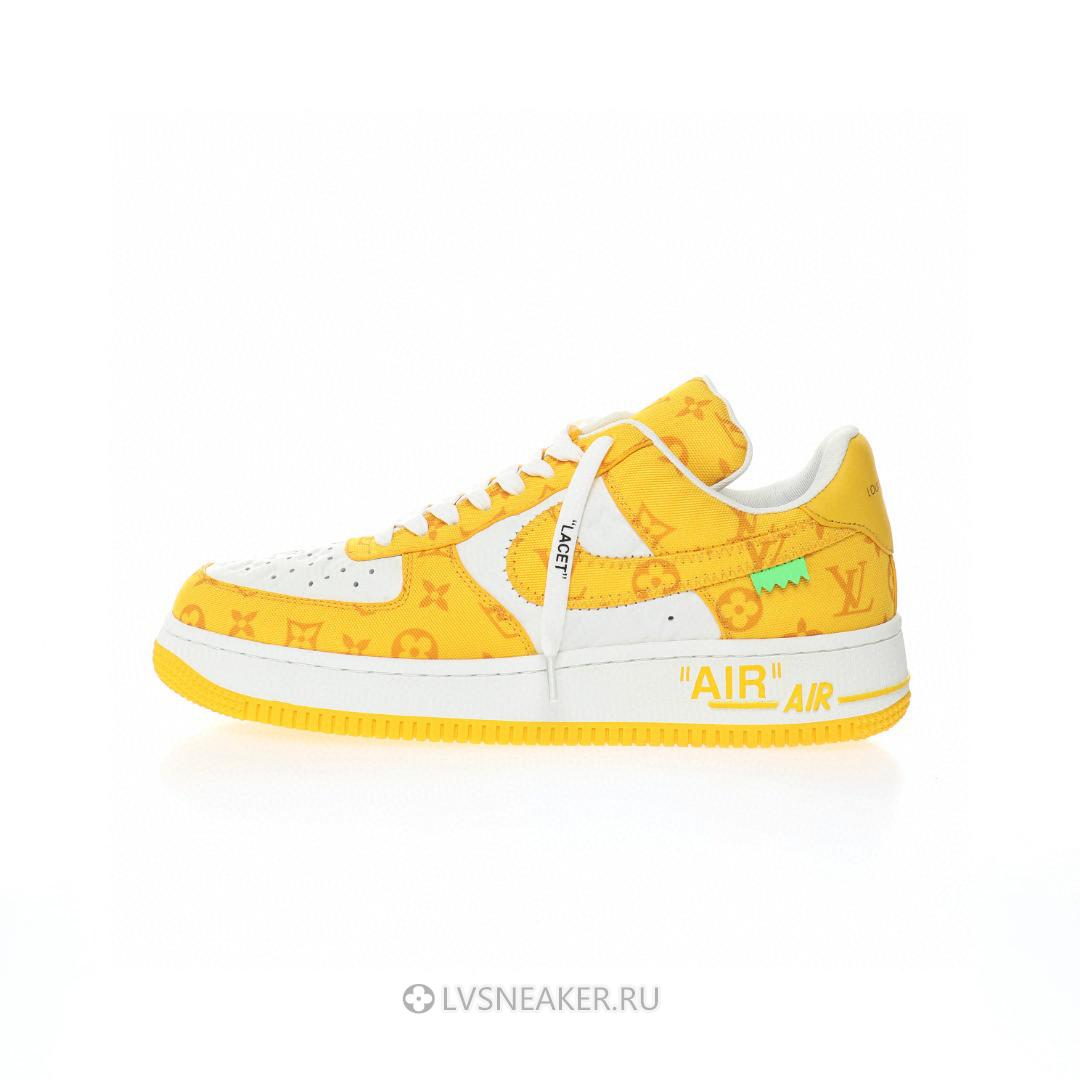 Louis Vuitton LV x Nike Air Force 1 Low By Virgil Abloh "Denim Yellow White" 1A9V-YW48 Sneakers