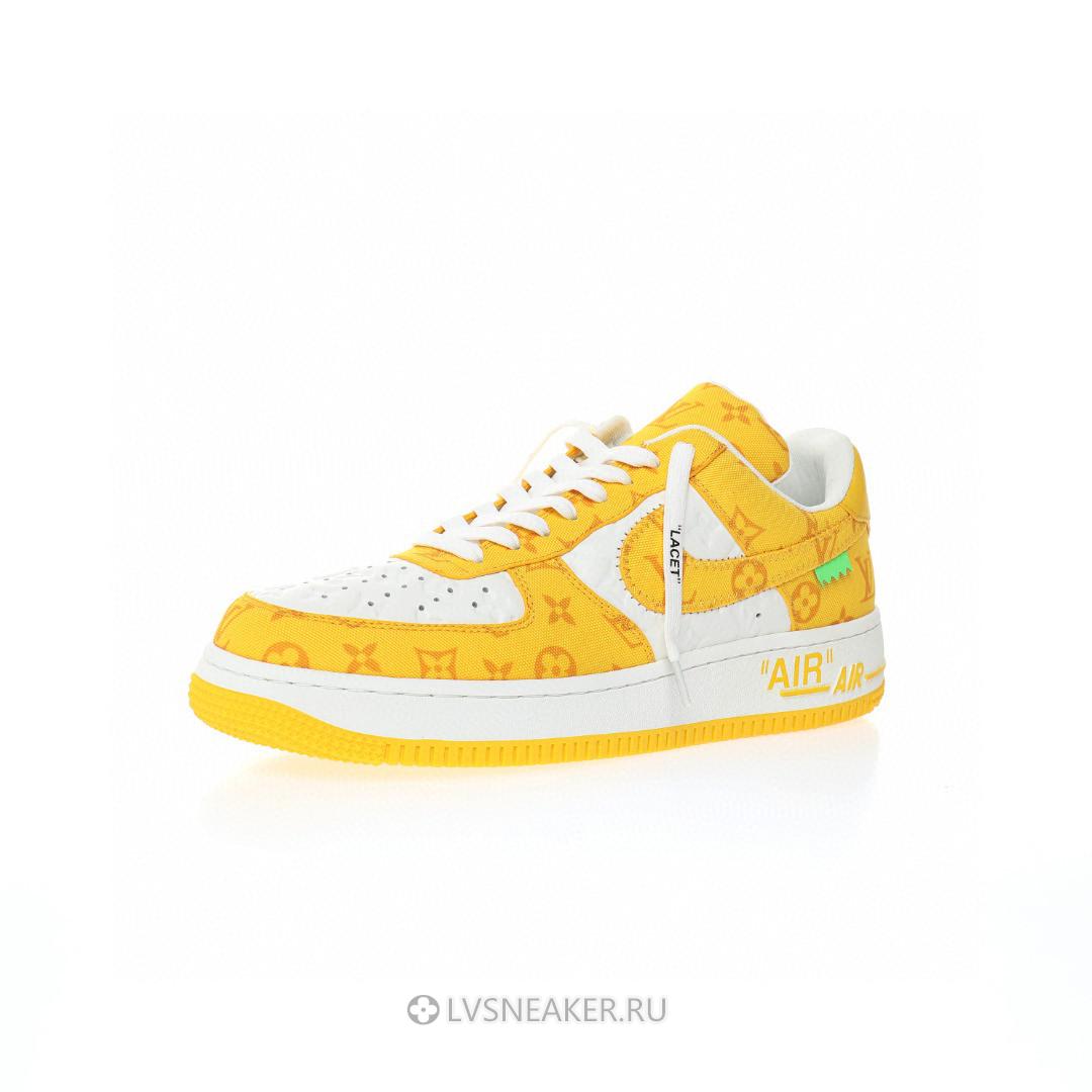 Louis Vuitton LV x Nike Air Force 1 Low By Virgil Abloh "Denim Yellow White" 1A9V-YW48 Sneakers