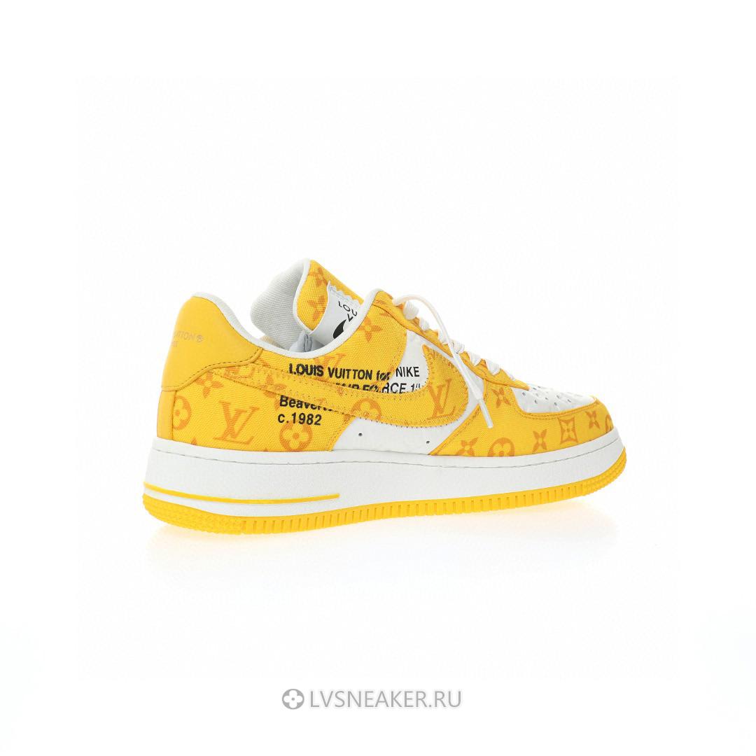 Louis Vuitton LV x Nike Air Force 1 Low By Virgil Abloh "Denim Yellow White" 1A9V-YW48 Sneakers
