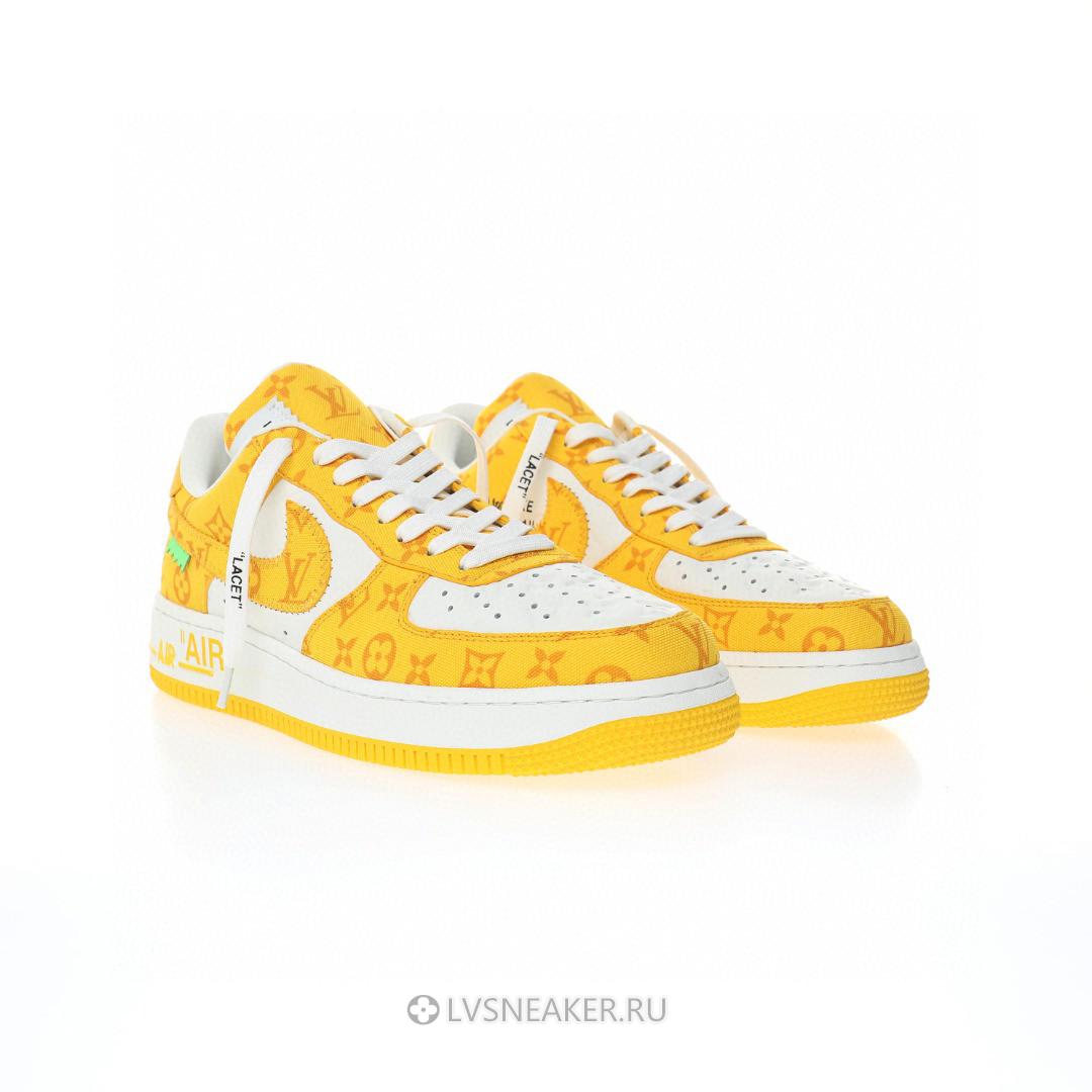Louis Vuitton LV x Nike Air Force 1 Low By Virgil Abloh "Denim Yellow White" 1A9V-YW48 Sneakers