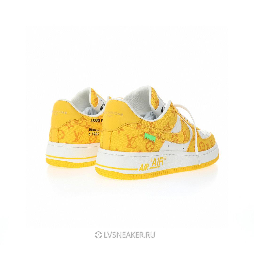 Louis Vuitton LV x Nike Air Force 1 Low By Virgil Abloh "Denim Yellow White" 1A9V-YW48 Sneakers