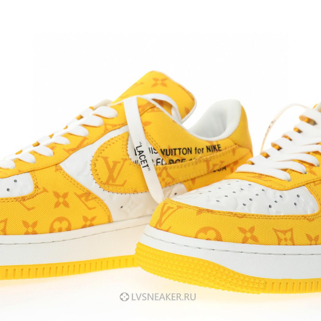 Louis Vuitton LV x Nike Air Force 1 Low By Virgil Abloh "Denim Yellow White" 1A9V-YW48 Sneakers