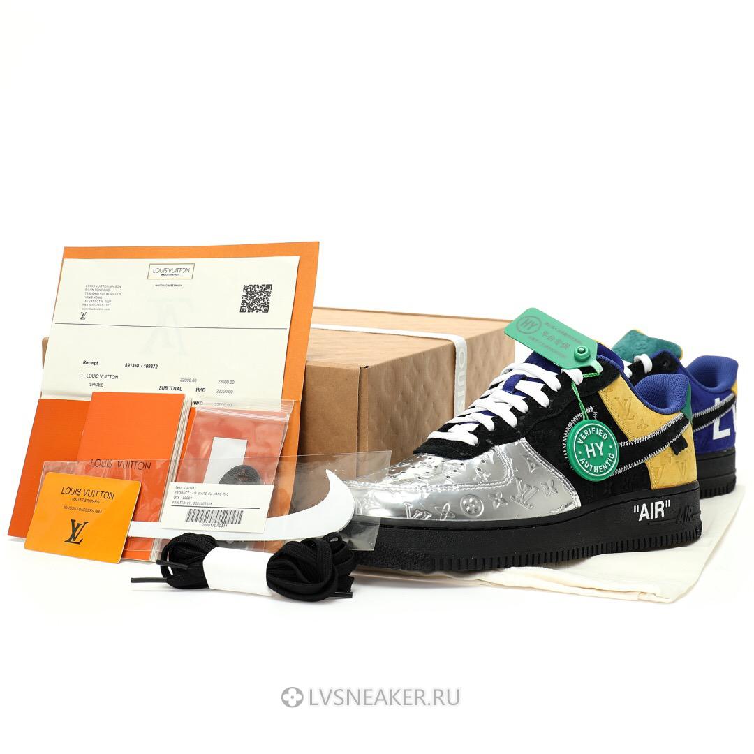 Louis Vuitton LV x Nike Air Force 1 Low By Virgil Abloh "Black Metallic Silver" 1A9VCH Sneakers