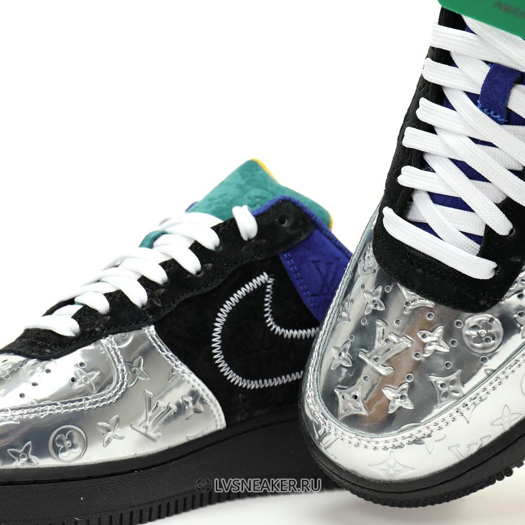 Louis Vuitton LV x Nike Air Force 1 Low By Virgil Abloh "Black Metallic Silver" 1A9VCH Sneakers