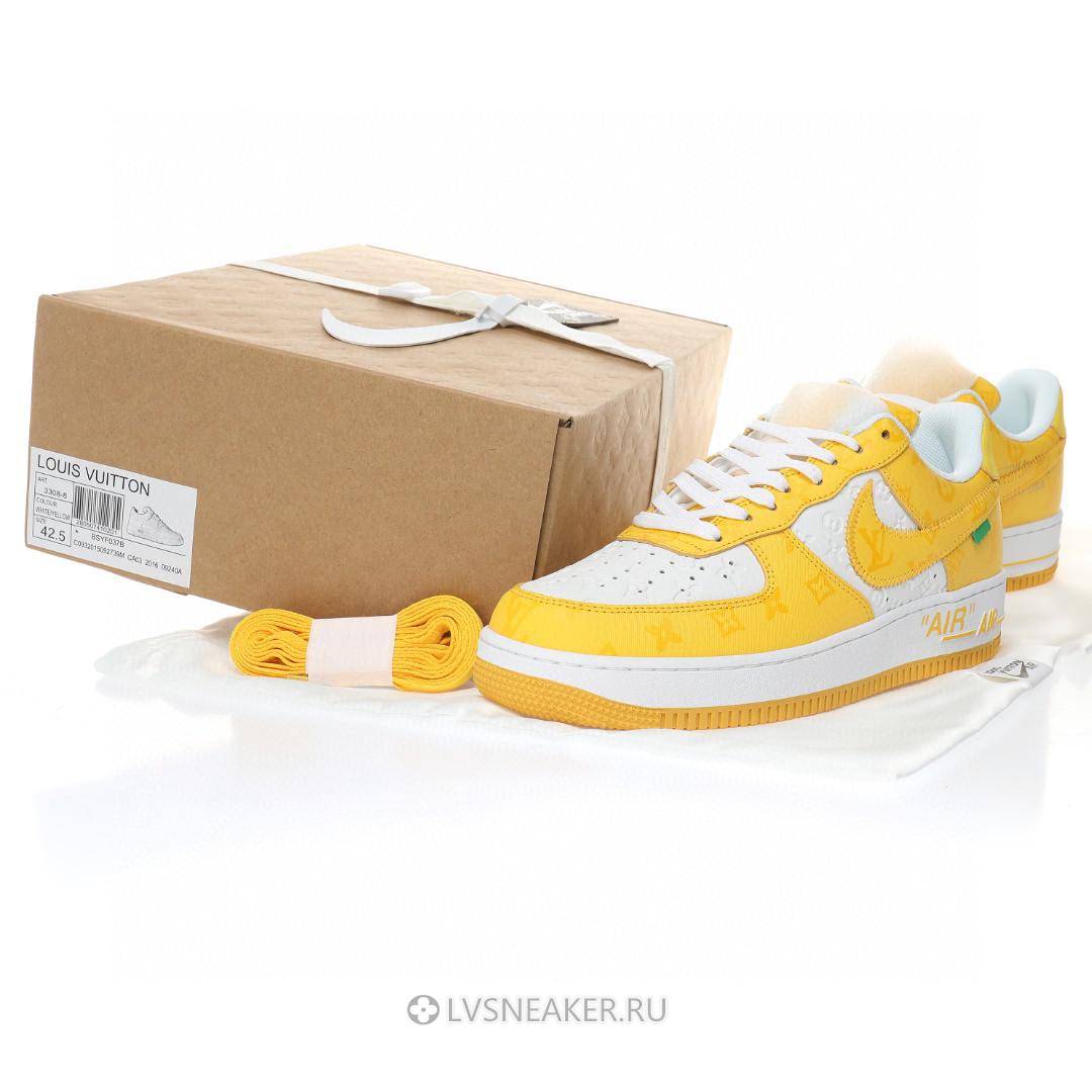 Louis Vuitton LV x Nike Air Force 1 Low By Virgil Abloh "White Yellow" 1A9V-YW49 Sneakers