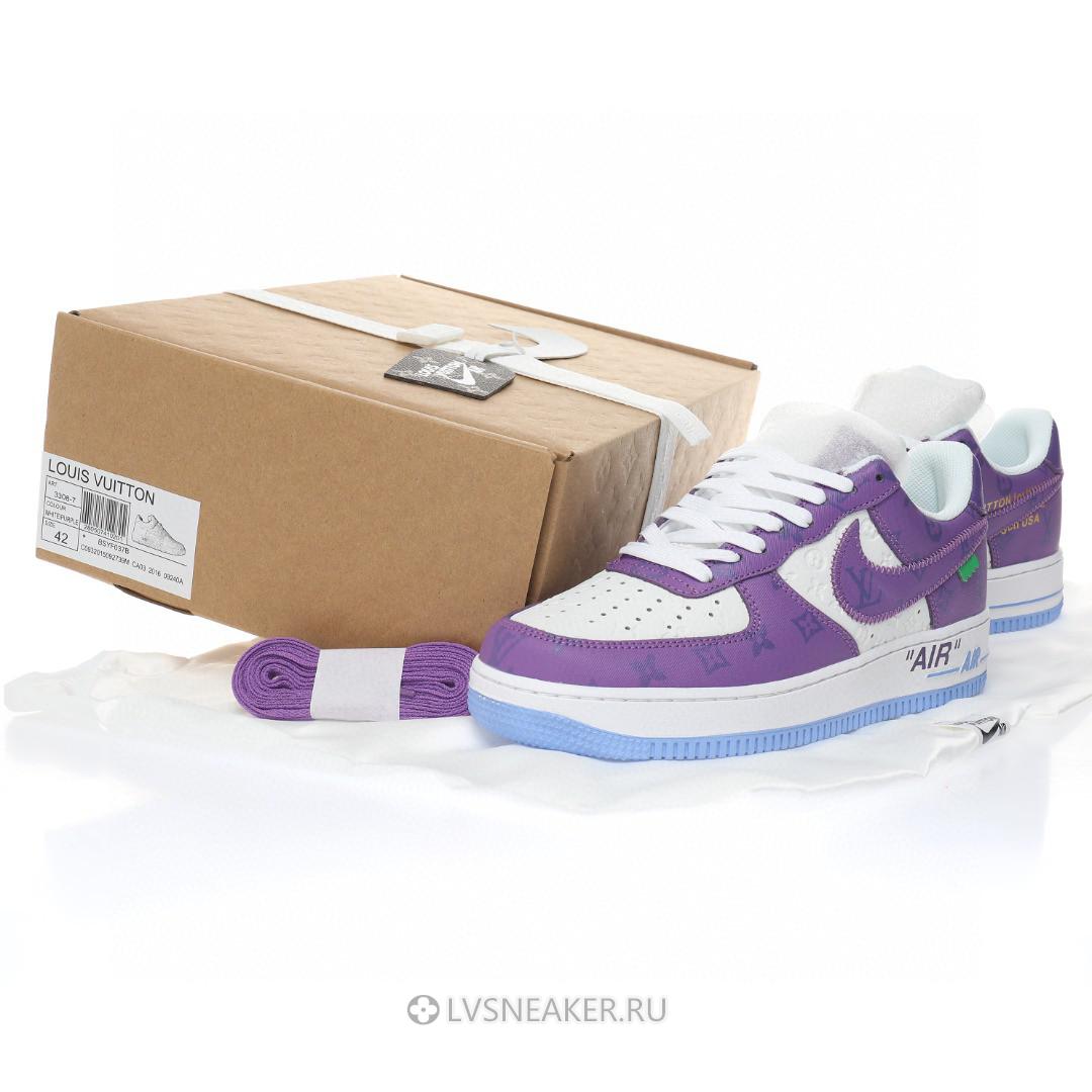 Louis Vuitton LV x Nike Air Force 1 Low By Virgil Abloh "White Purple" 1A9V-PE50 Sneakers