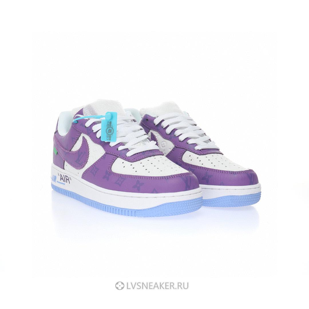Louis Vuitton LV x Nike Air Force 1 Low By Virgil Abloh "White Purple" 1A9V-PE50 Sneakers